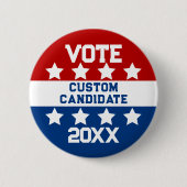 選挙の候補パーソナライズされた 缶バッジ (正面)