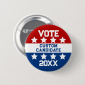 選挙の候補パーソナライズされた 缶バッジ (正面&裏面)
