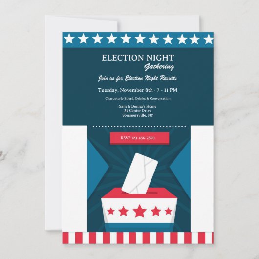 選挙の夜の集まり 招待状 (正面)