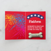 選挙の挨拶状でハドソンを議会に投票 カード (内部)