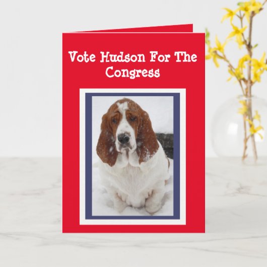 選挙の挨拶状でハドソンを議会に投票 カード (黄色い花)