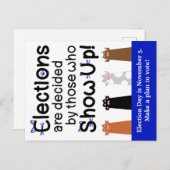 選挙は現れる人が決める!猫f ポストカード (正面/裏面)