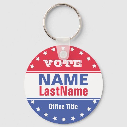 選挙カスタムの選挙運動テンプレート キーホルダー (正面)