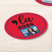 選挙カマラハリス2024おもしろいアンチトランプ ラウンドペーパーコースター (アングル)