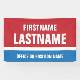 選挙キャンペーン赤白青 横断幕