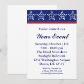 選挙キャンペーン パーティーの招待状 または 7 月 4 日 招待状 (正面/裏面)