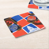 選挙チェッカーボード スクエアペーパーコースター (アングル)