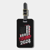 選挙トランプ2024米国ヴィンテージ国旗 ラゲッジタグ (正面縦)