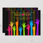 選挙ナイト投票数パーティの招待状 招待状 (正面/裏面)