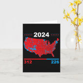 選挙人地図トランプ312赤2024選挙結果 カード (黄色い花)