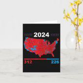 選挙人地図トランプ312赤2024選挙結果 カード (黄色い花)