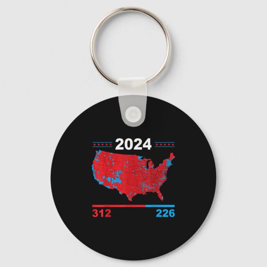 選挙人地図トランプ312赤2024選挙結果 キーホルダー (正面)