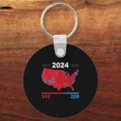 選挙人地図トランプ312赤2024選挙結果 キーホルダー (正面)