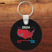 選挙人地図トランプ312赤2024選挙結果 キーホルダー (正面)