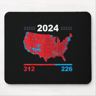 選挙人地図トランプ312赤2024選挙結果 マウスパッド