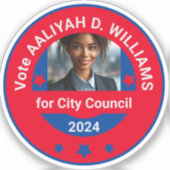 選挙写真キャンペーカスタムンテンプレート切りビニール シール (正面)