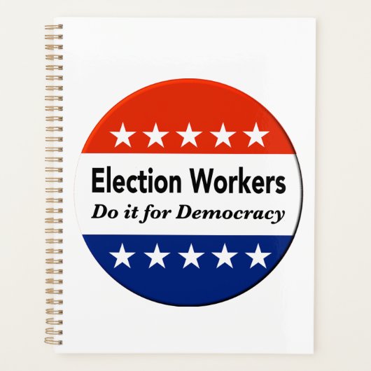 選挙労働者は民主主義のためにそれをする プランナー手帳 (正面)