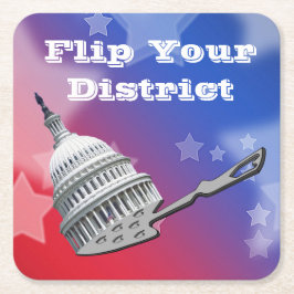 選挙区の投票を反転2026 スクエアペーパーコースター