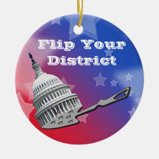 選挙区の投票を反転2026 セラミックオーナメント (正面)