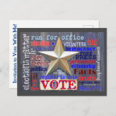 選挙問題 – 私と投票する招待状- ポストカード (正面/裏面)