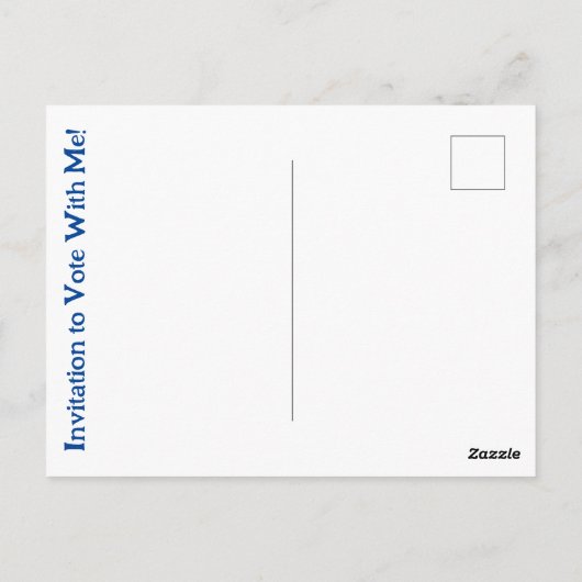 選挙問題 – 私と投票する招待状- ポストカード (裏面)