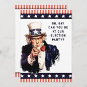 選挙夜のパーティの招待状 招待状 (正面/裏面)