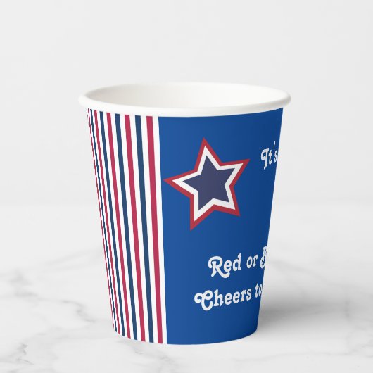 選挙夜パーティー2024赤または青の応援 紙コップ (正面)