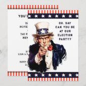 選挙夜会パーティーの招待状 招待状 (正面/裏面)