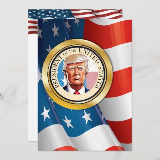 選挙大統領のお祝い 招待状 (正面/裏面)