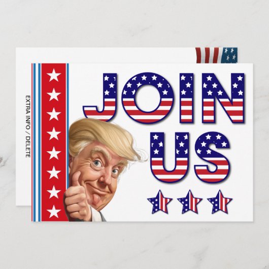 選挙大統領のお祝い 招待状 (正面/裏面)