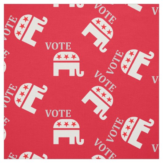 選挙投票に移動。共和党パーティーゾウ赤 ファブリック (見本)