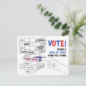 選挙投票ブロック塔の詳細が進行中 ポストカード (スタンド正面)