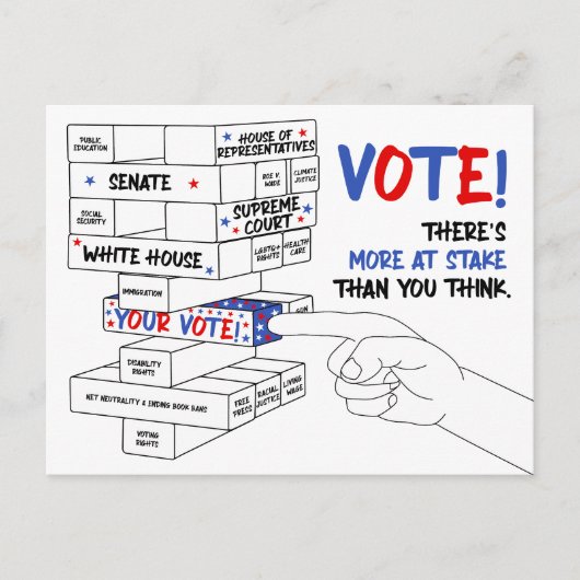 選挙投票ブロック塔の詳細が進行中 ポストカード (正面)