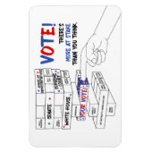 選挙投票ブロック塔の詳細が進行中 マグネット (縦)