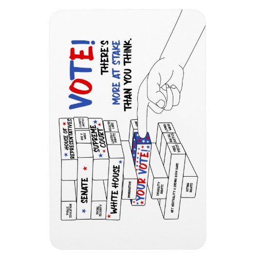 選挙投票ブロック塔の詳細が進行中 マグネット (縦)