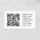 選挙投票ブロック塔の詳細が進行中 名刺 (裏面)