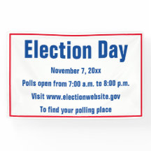 選挙日詳細紅白と青の文字