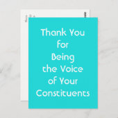 選挙民の声を聞いてくれてありがとう ポストカード (正面/裏面)