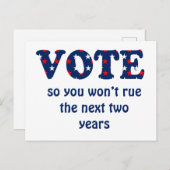 選挙用はがきの投票または承認 ポストカード (正面/裏面)