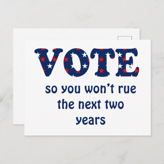 選挙用はがきの投票または承認 ポストカード (正面/裏面)