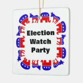 選挙監視パーティー セラミックオーナメント (左)