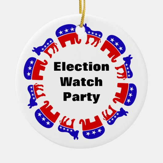 選挙監視パーティー セラミックオーナメント (正面)