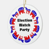 選挙監視パーティー セラミックオーナメント (左)
