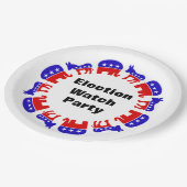 選挙監視パーティー ペーパープレート (アングル)