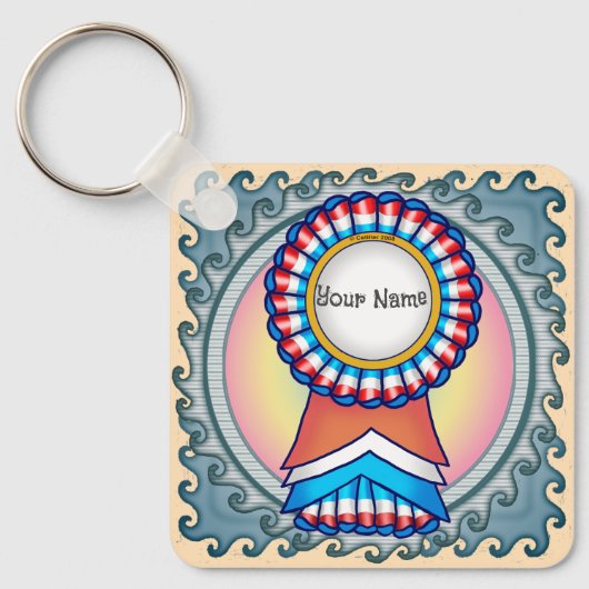 選挙運動のリボン キーホルダー (正面)