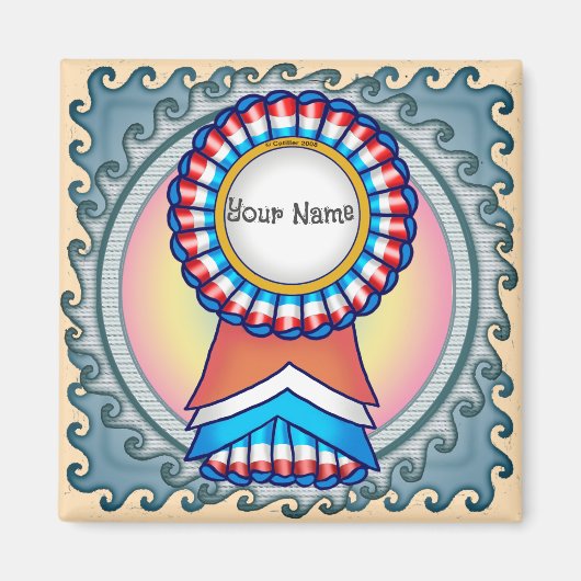 選挙運動のリボン マグネット (正面)