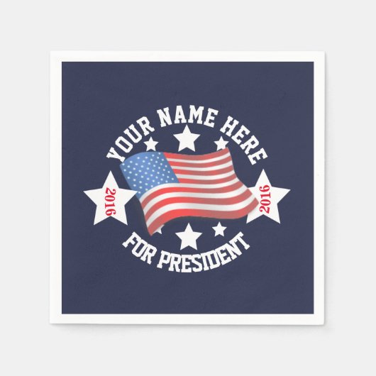 選挙運動テンプレート（旗） スタンダードカクテルナプキン (正面)