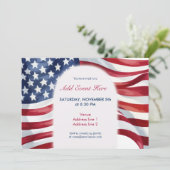 選挙運動米国旗パーティの招待状 招待状 (スタンド正面)