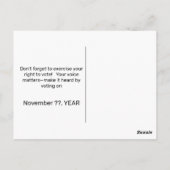 選挙金ゴールド投票 ポストカード (裏面)