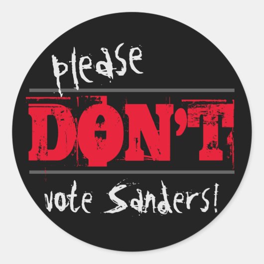 選挙2016 Please Do Vote Sanders any文字 ラウンドシール (正面)